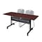 Kobe Rectangle FlipTop Table, 60" W, 29" H, Laminate Top, Mahogany MKFTM6024MH44GY - alternate 1